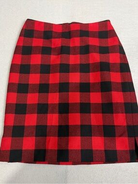 Vintage Ralph Lauren Plaid Black Buffalo Wool Pencil Skirt Sz 2
